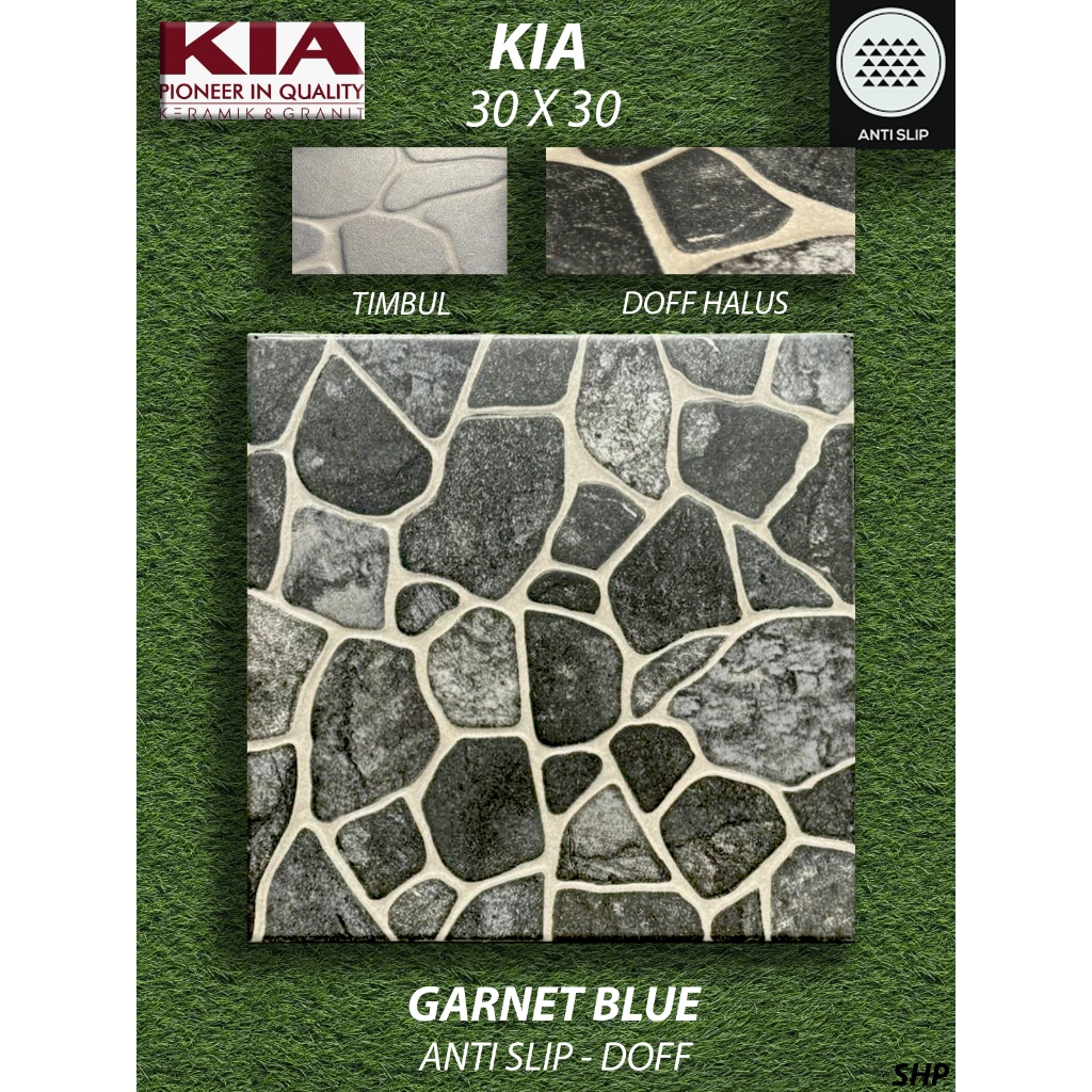 [RIAU ONLY, CHAT SEBELUM CO] Keramik Lantai Kamar Mandi 30X30 KIA Garnet Blue Kesat Pekanbaru Riau, 