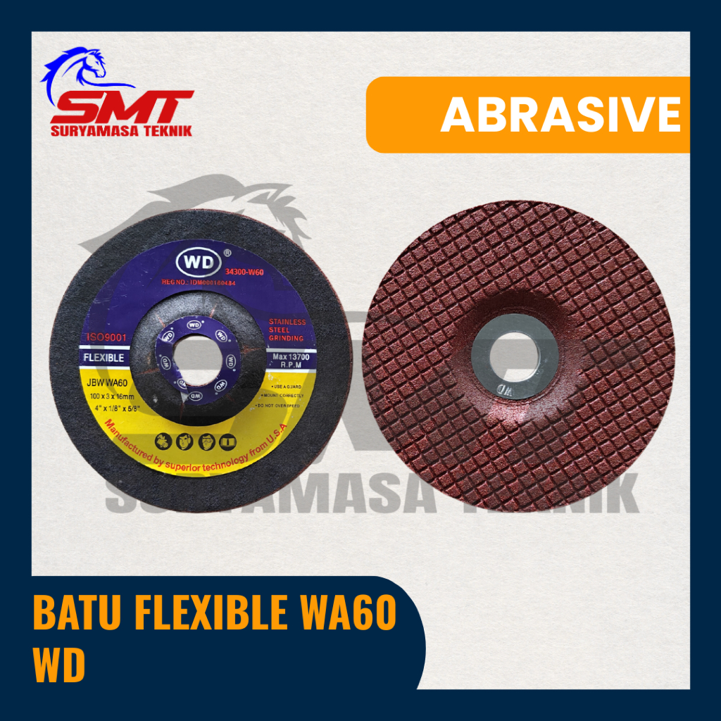 Batu Gerinda Flexible WA60 WD - Amplas Gerinda Halus Poles Besi, Stainless