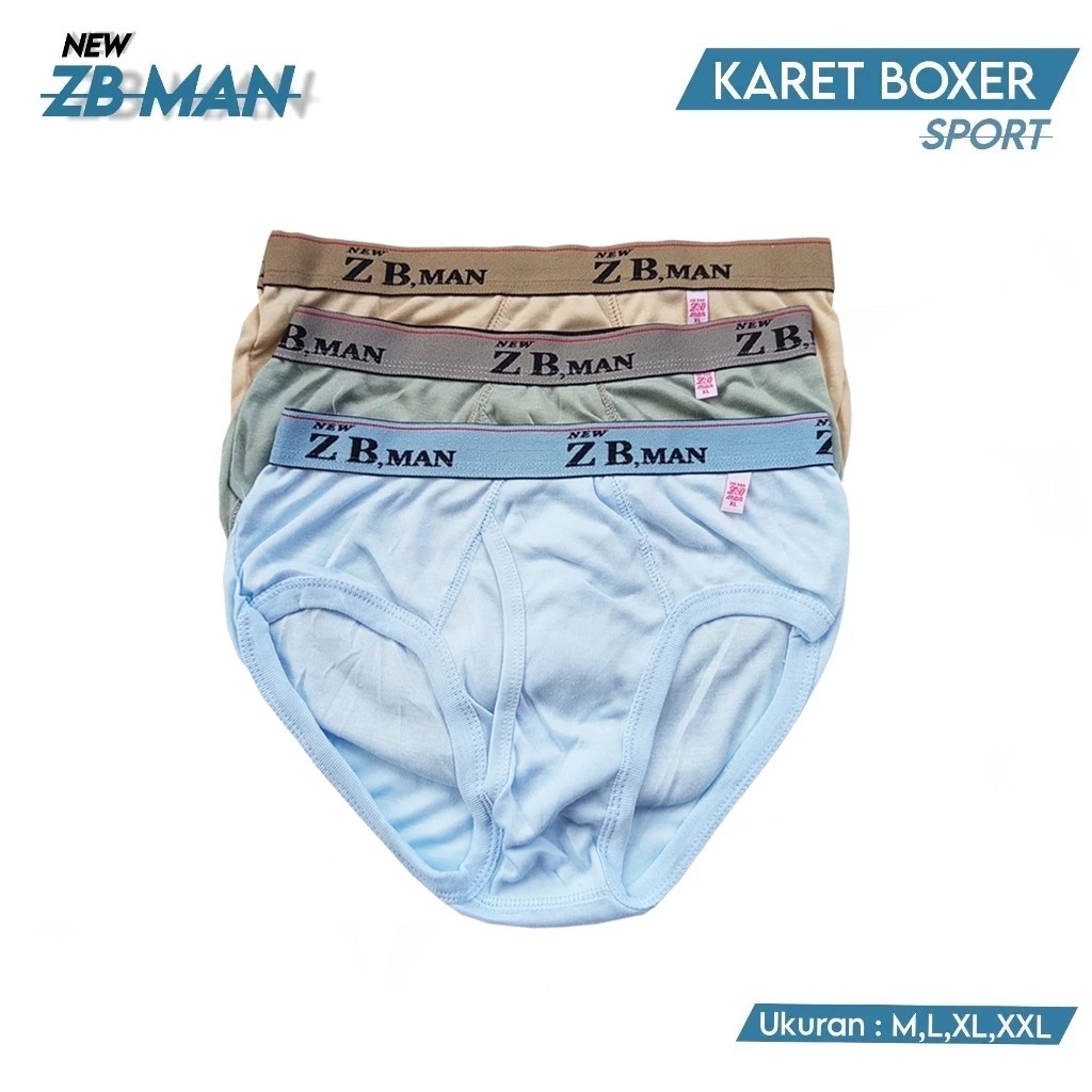 ( 6 pcs ) CD ZB Man Boxer Jumbo | Celana Dalam Pria ZB-Man Karet Boxer Berkualitas