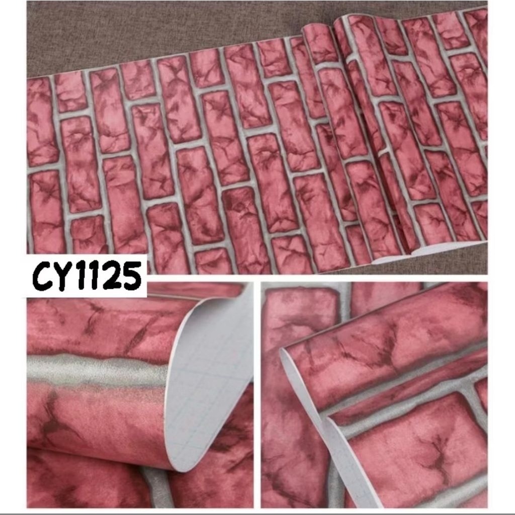 Wallpaper Stiker Dinding Bata Merah Gelap Stiker Dinding Kamar Teras