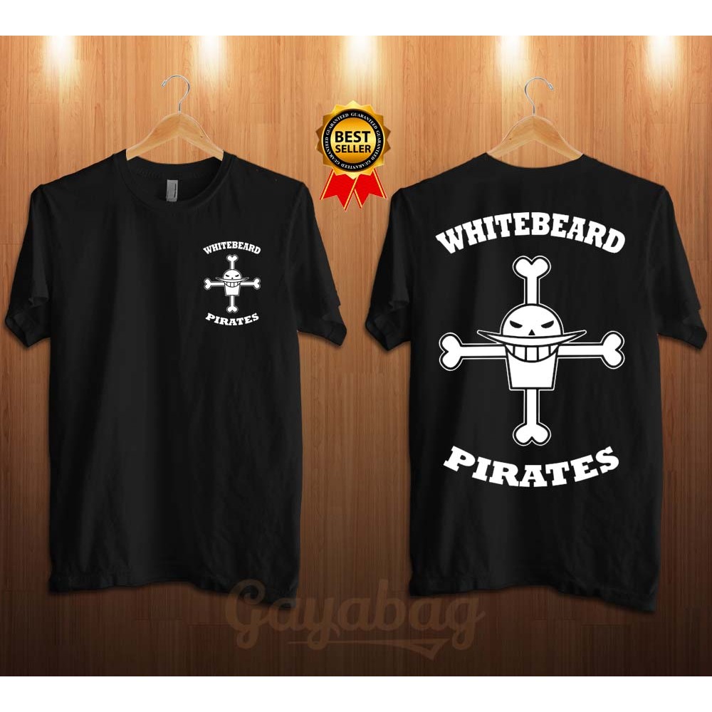 Tshirt kaos baju lengan pendek unisex anime one piece bajak laut shirohige wahitebeard pirates 005 b