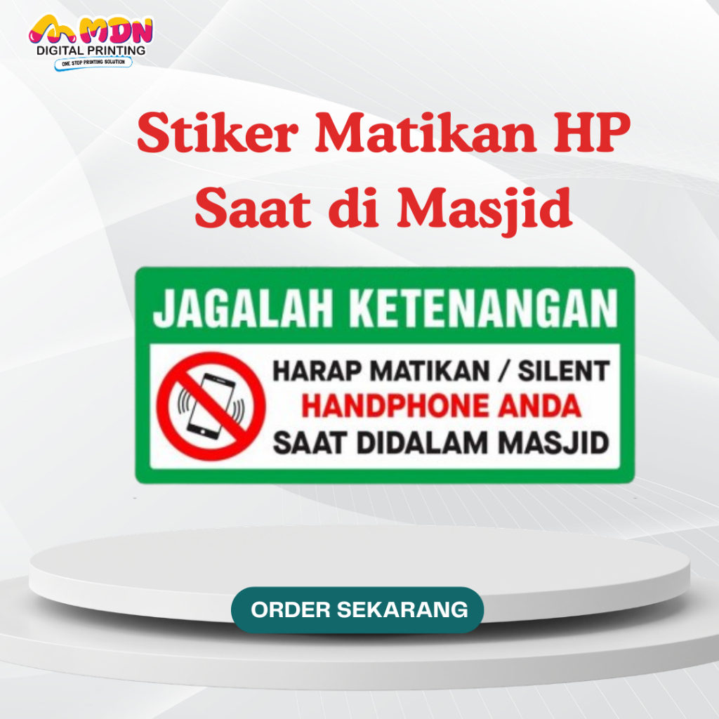 (DAPAT 6) Stiker Matikan HP / Silent HP Saat di Masjid