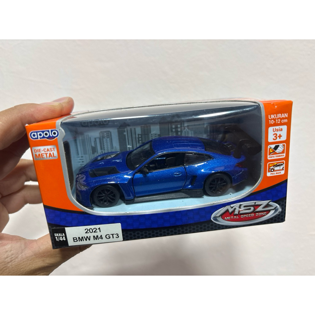 Apolo Diecast 2021 BMW M4 GT3 Blue Biru Skala 1/44