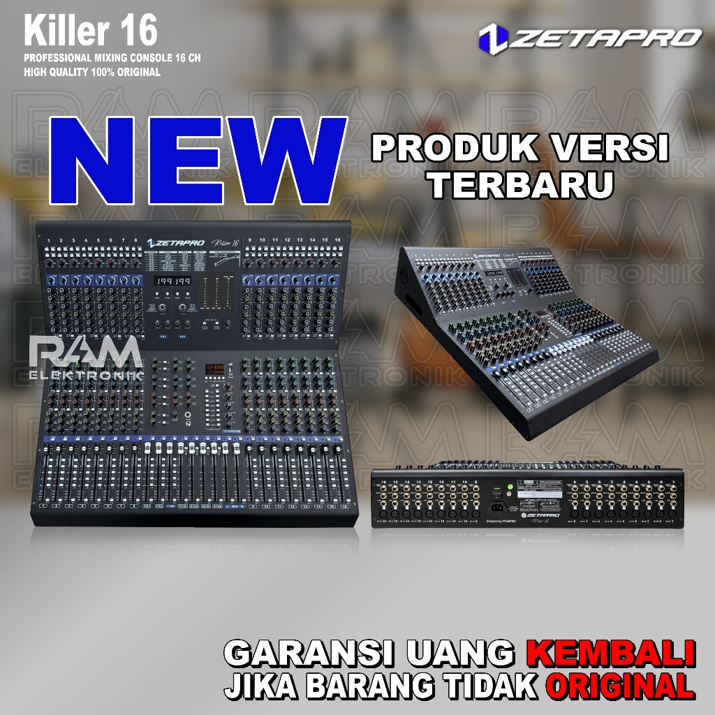 Mixer 16 Channel ZETAPRO KILLER 16 | KILLER 16 Original Garansi Resmi 1 Tahun