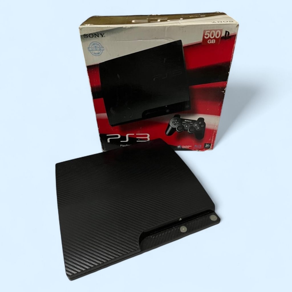 PlayStation 3 Slim 500GB Hitam Charcoal - Konsol PS3 Slim Original