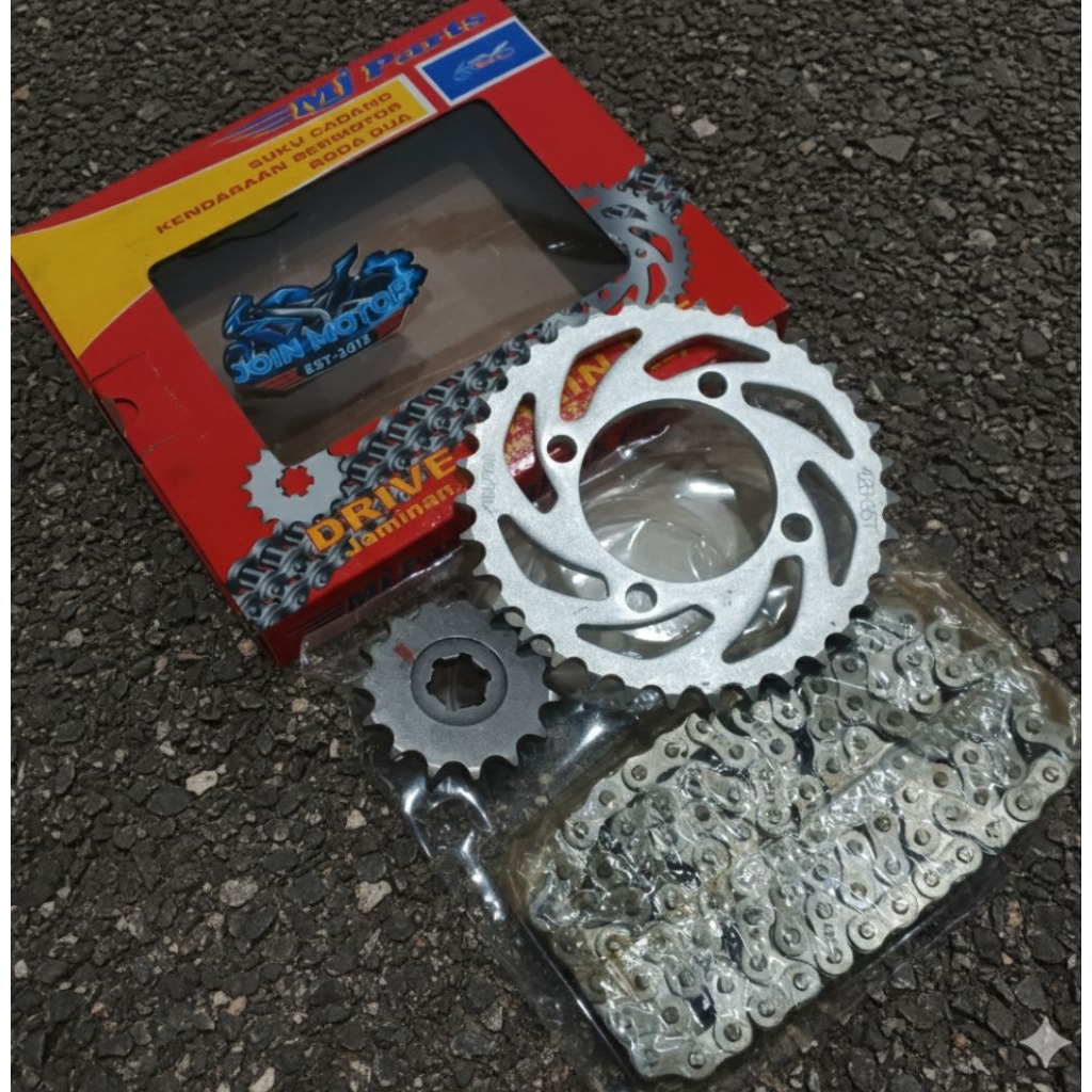 gear paket gir set rantai Yamaha Vega R new/force 1/Vega r lama/crypton