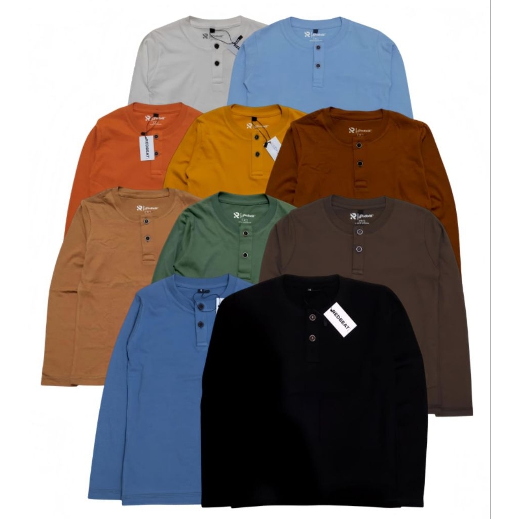 ANAK DISTRO LENGAN BAJU KAOS ANAK DISTRO LENGAN PANJANG MODEL HENLEY KANCING UNTUK ANAK UMUR 1-12TH 