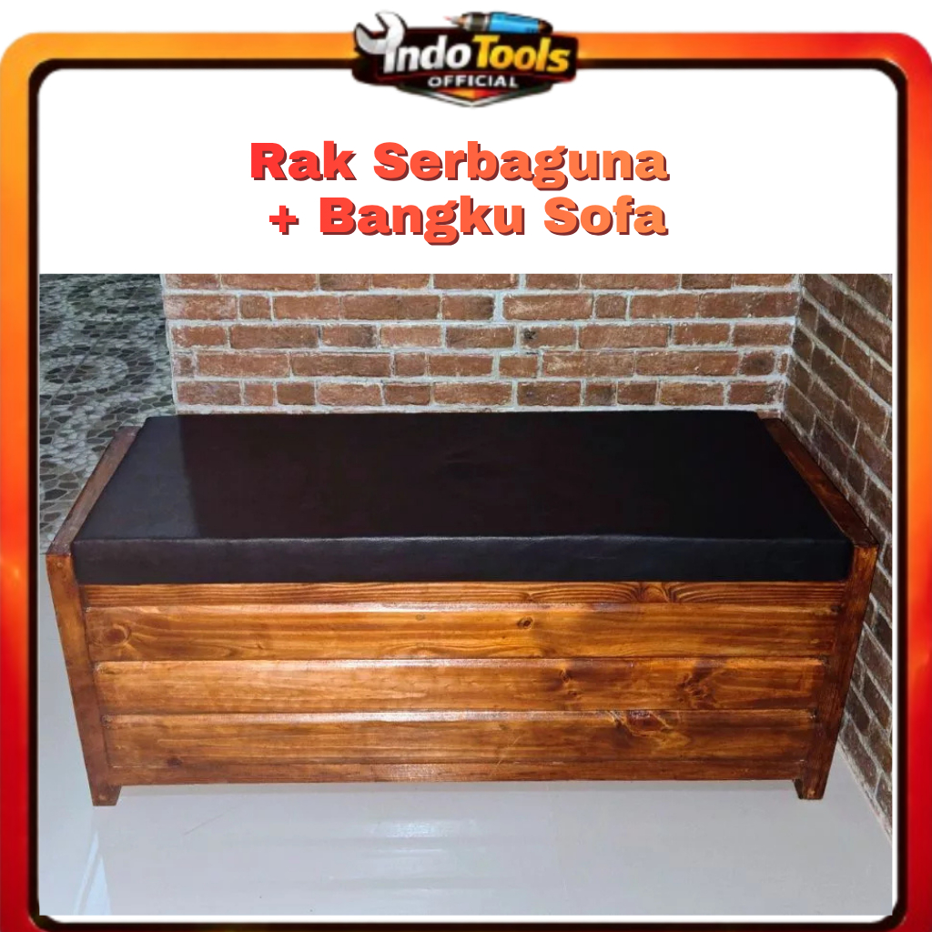 Rak Sepatu Kayu Jati Belanda Minimalis Bangku Sofa Multifungsi Storage