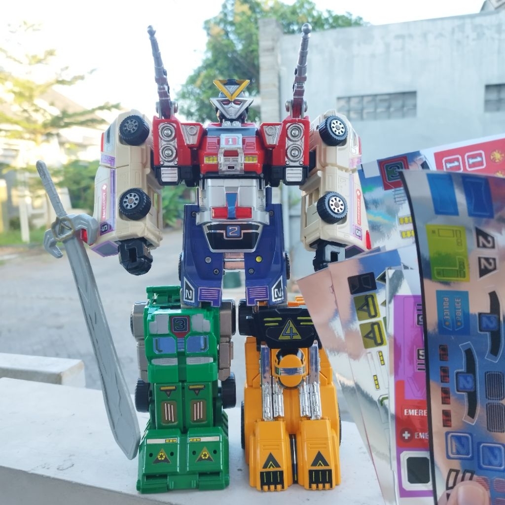 vrv robo dx turbo megazord bandai power rangers bonus pedang sticker