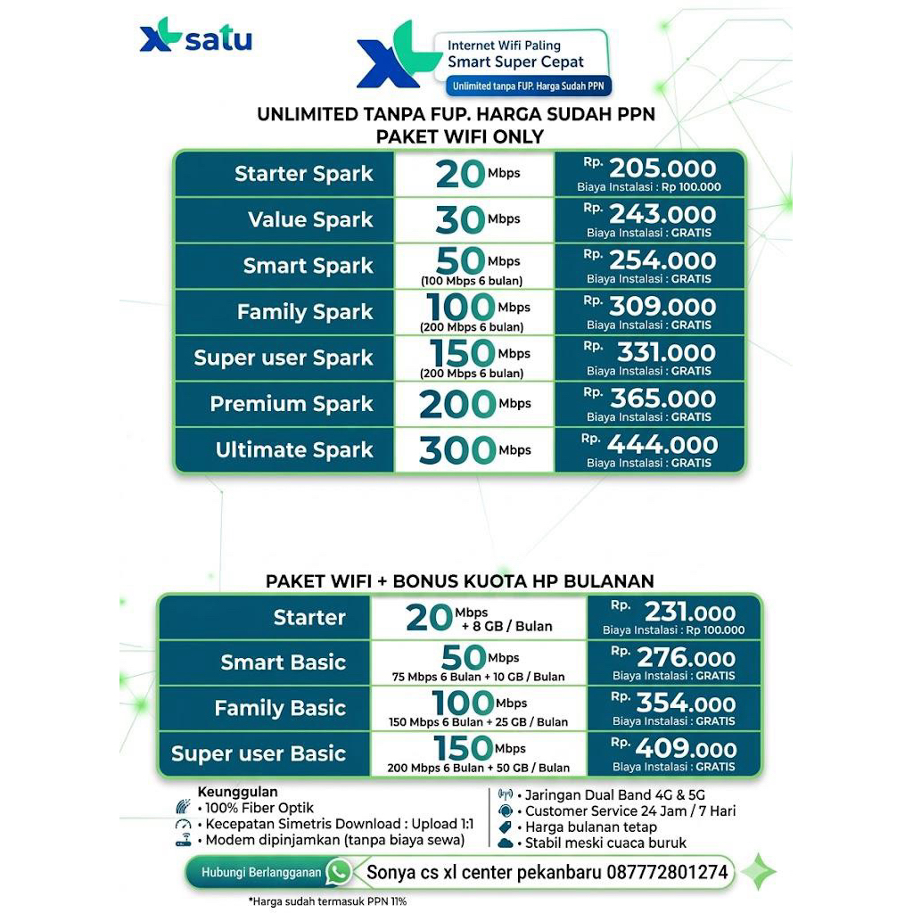 WIFI XL SATU KHUSUS PEKANBARU