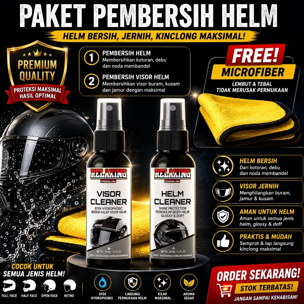 PEMBERSIH HELM CLEANER VISOR HELM GLOSY DAN DOFFCLEANER HELM