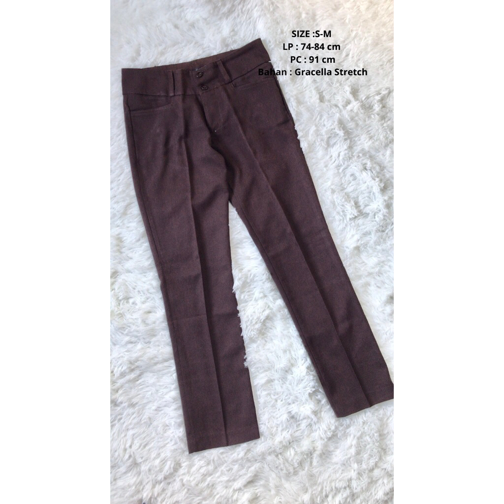 preloved celana kerja coklat tua wanita