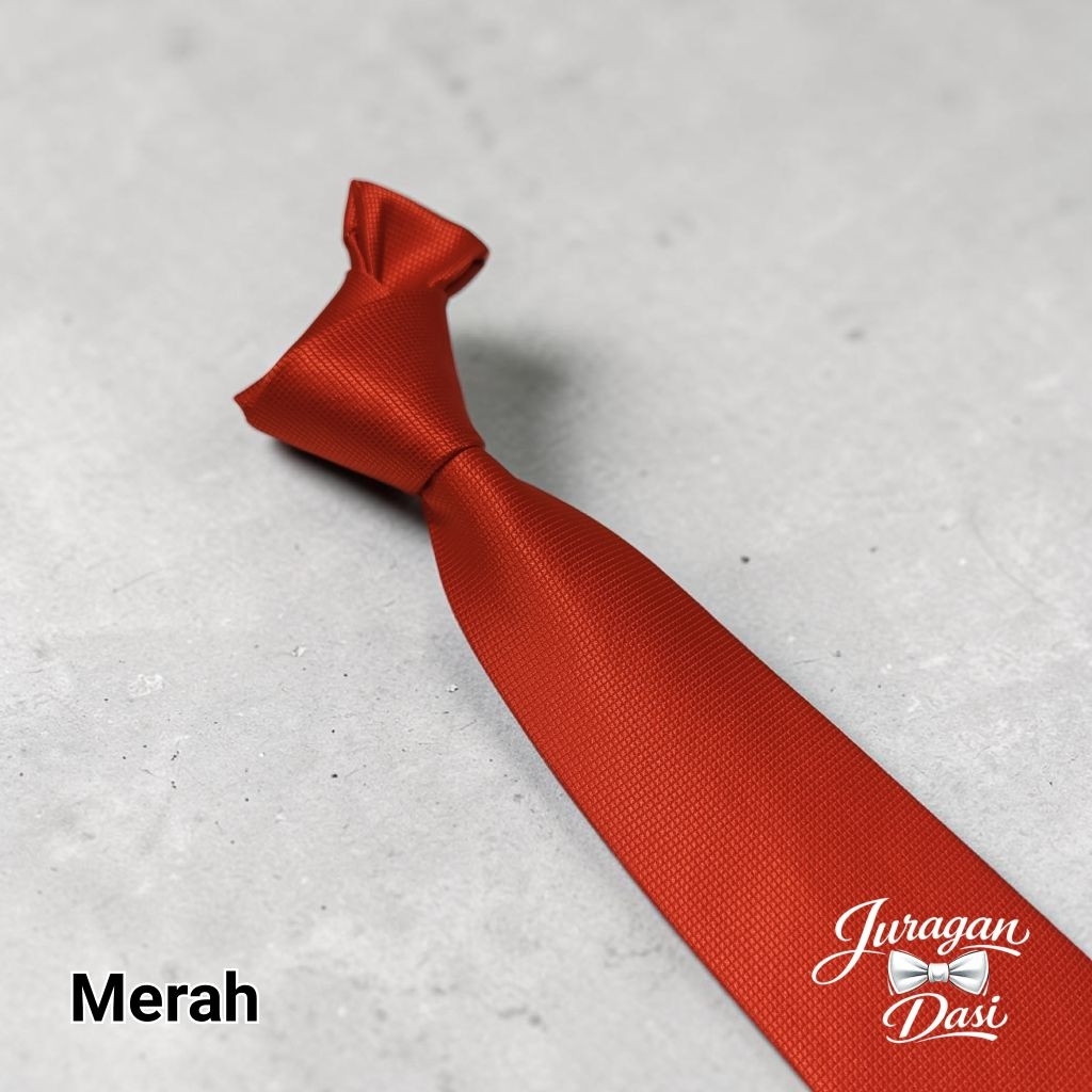 Dasi Pria Dasi Kantor Dasi Motif Kotak Halus Merah