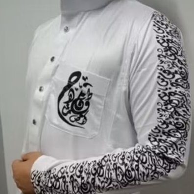 Jubah Pria Daffa el Haramain motif abjad arab