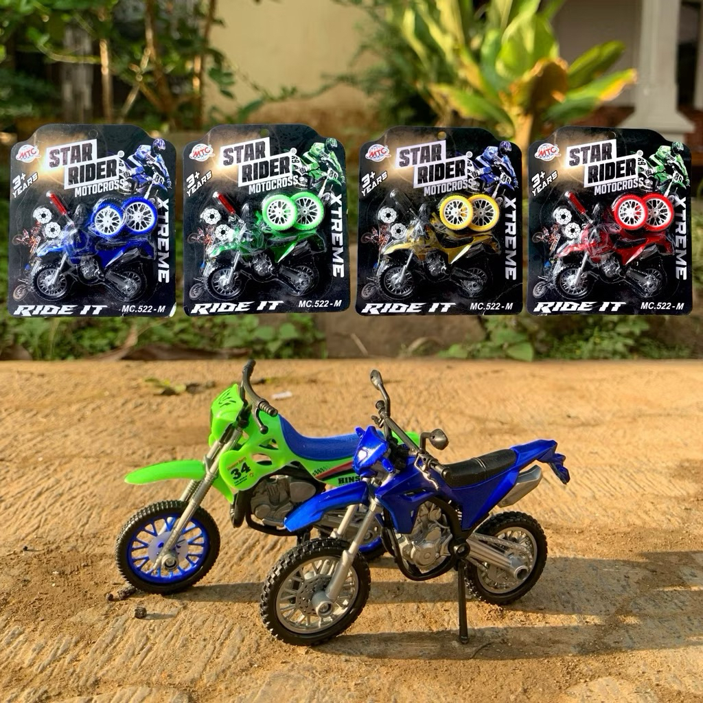 mainan anak anak motor cross.  Sepeda/star raider baru(warna metalik) gratis 2 roda satu obeng