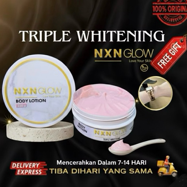 NXN GLOW TRIPLE WHITENING BODY LOTION  NXNGLOW BY NIXIN | HB PEMUTIH EXTRA (FREE GIFT)
