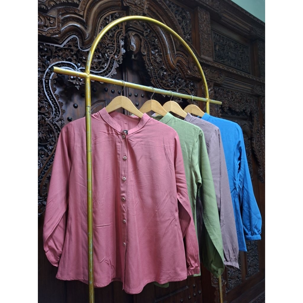 Blus Rayon Twill Kancing