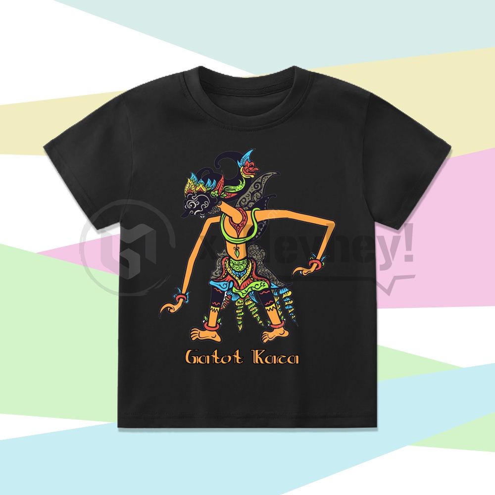 Kaos anak karakter wayang gatot kaca wayang kulit kaos anak kesenian