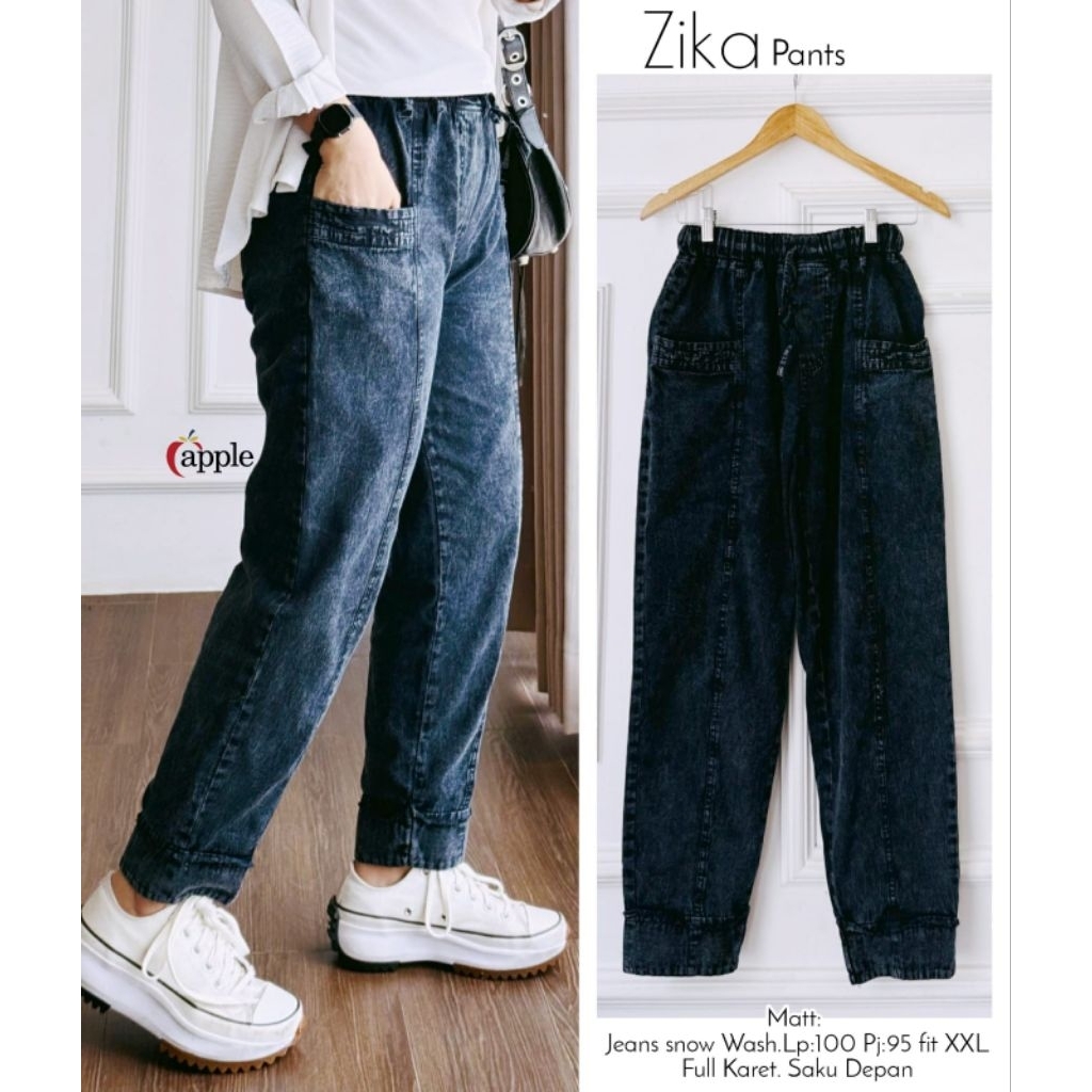 ZIKA PANTS JEANS WANITA CASUAL/CELANA PANJANG DENIM IMPORT/LP 100 CM FIT XL