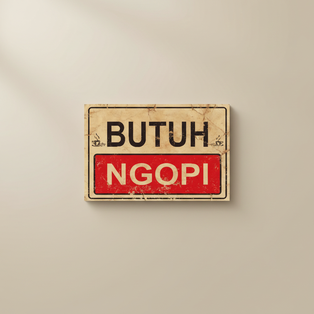 Naura Walldecor - Pajangan Dinding Vintage Butuh Ngopi Dekorasi Rumah Poster Kayu MDF 20x30cm Wall D