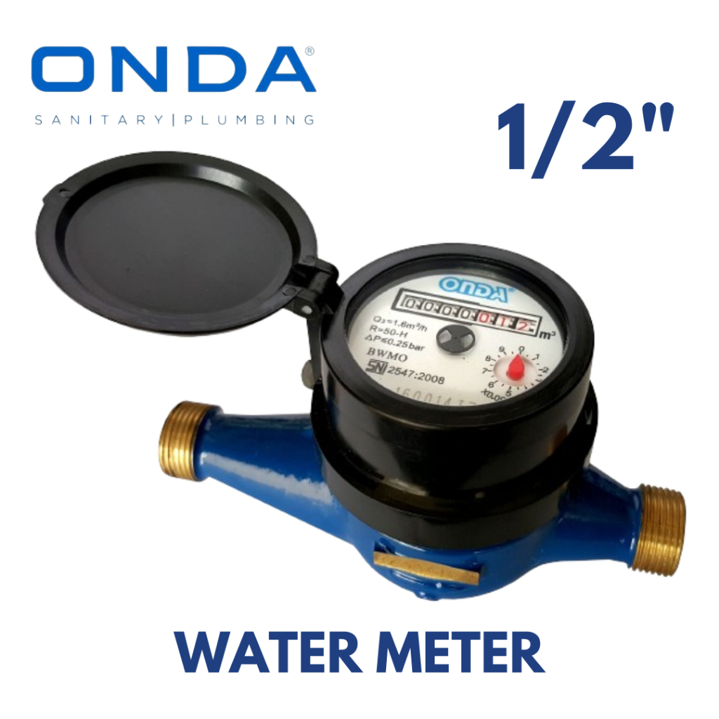 ONDA Water Meter Brass 1/2" Meteran Air PDAM