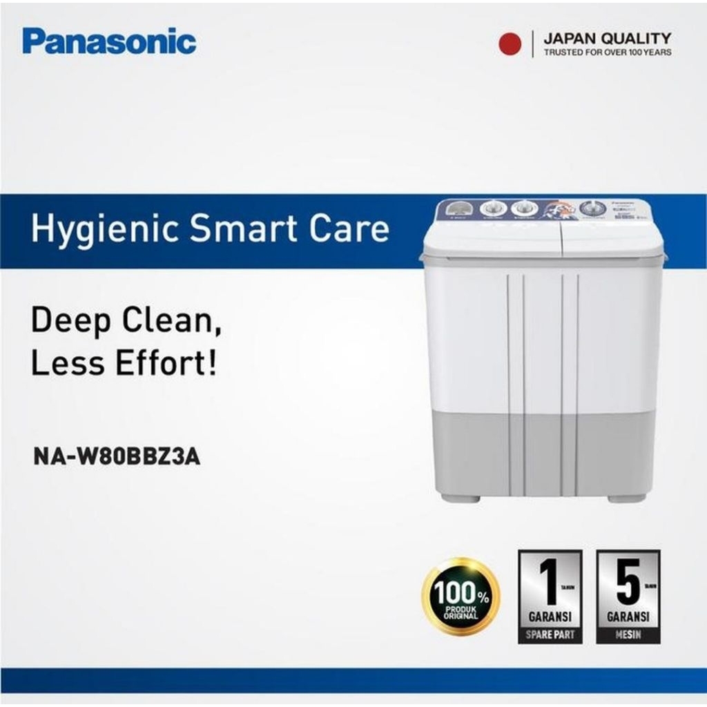 MESIN CUCI PANASONIC 2 TABUNG 8KG NA-W80BB PANASONIC 2TABUNG 8 KG
