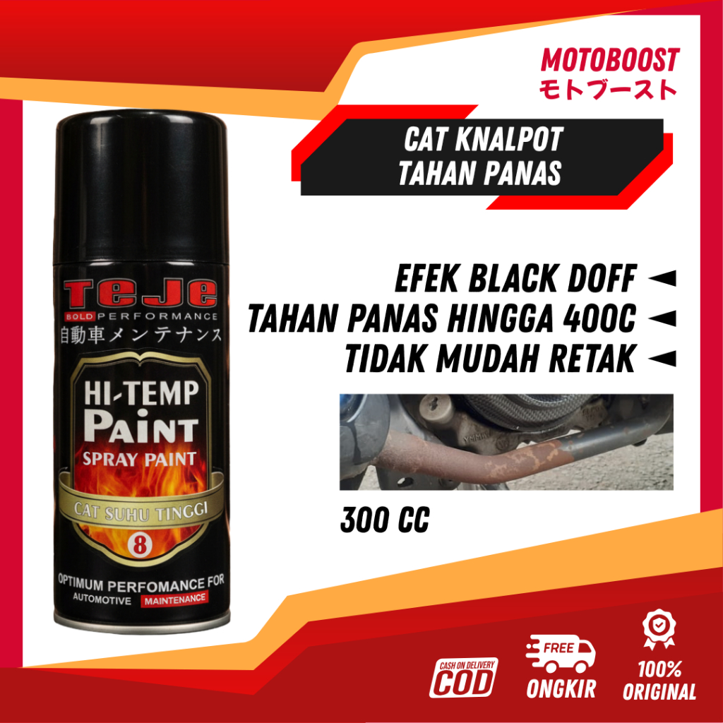 Cat Semprot Tahan Panas Untuk Knalpot Motor Kompor Mesin Anti  Panas Black Doff 300 CC Dan 150 CC