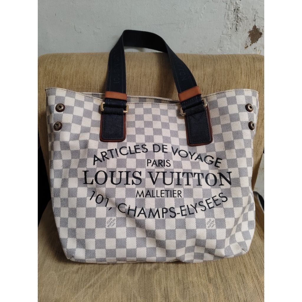 tote Damier Azur LV limited edition tinggi 31cm lebar bawah 30cm