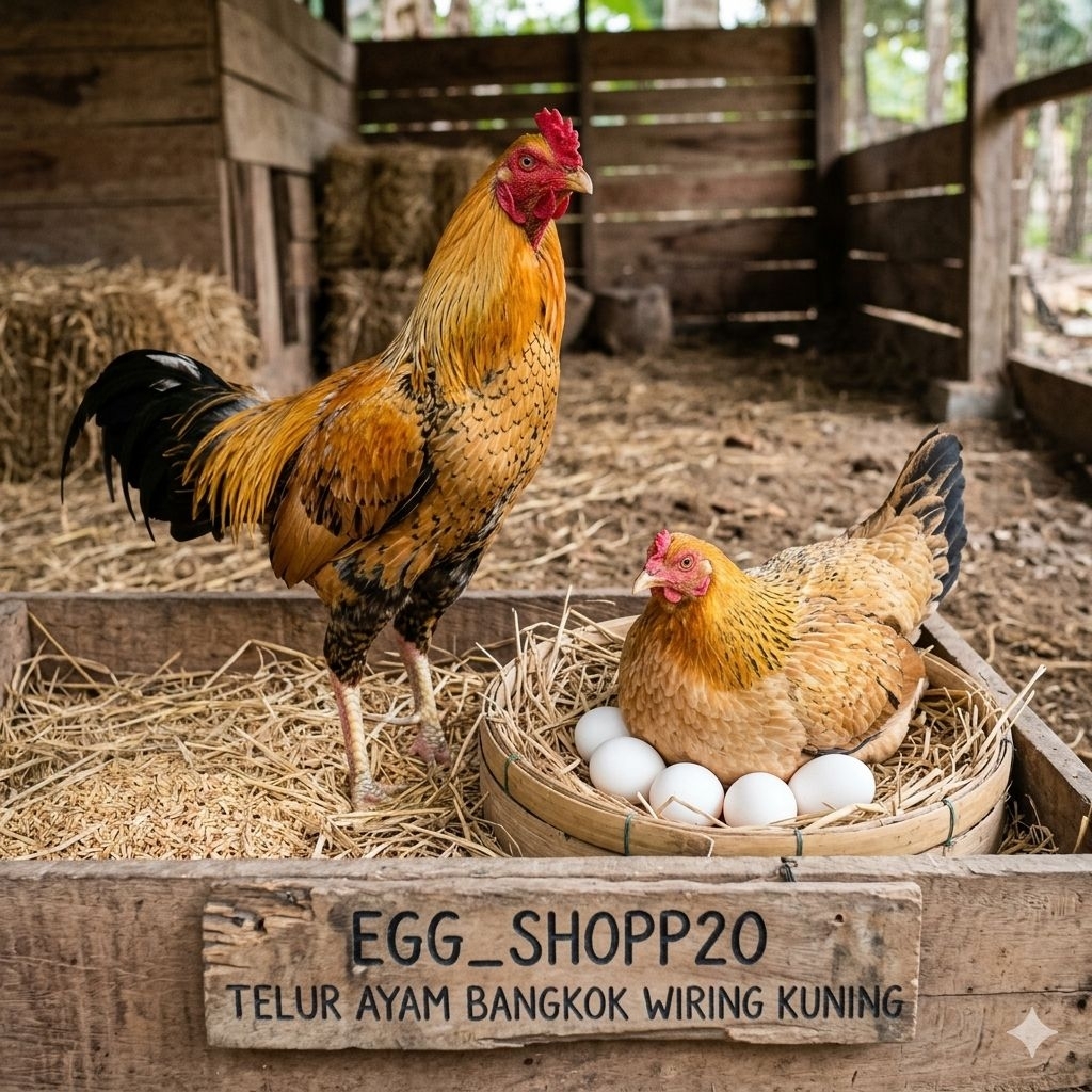 Telur ayam Bangkok Wiring kuning ORI siap di Tetaskan Egg_shopp20