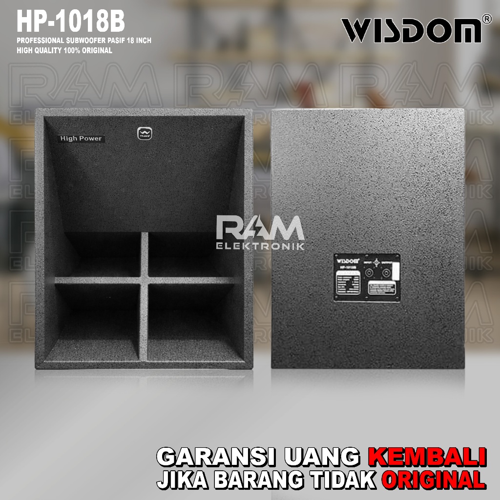 Speaker Pasif 18 Inch Subwoofer WISDOM HP1018B | HP 1018B | HP 1018 B Original Harga 1 PCS