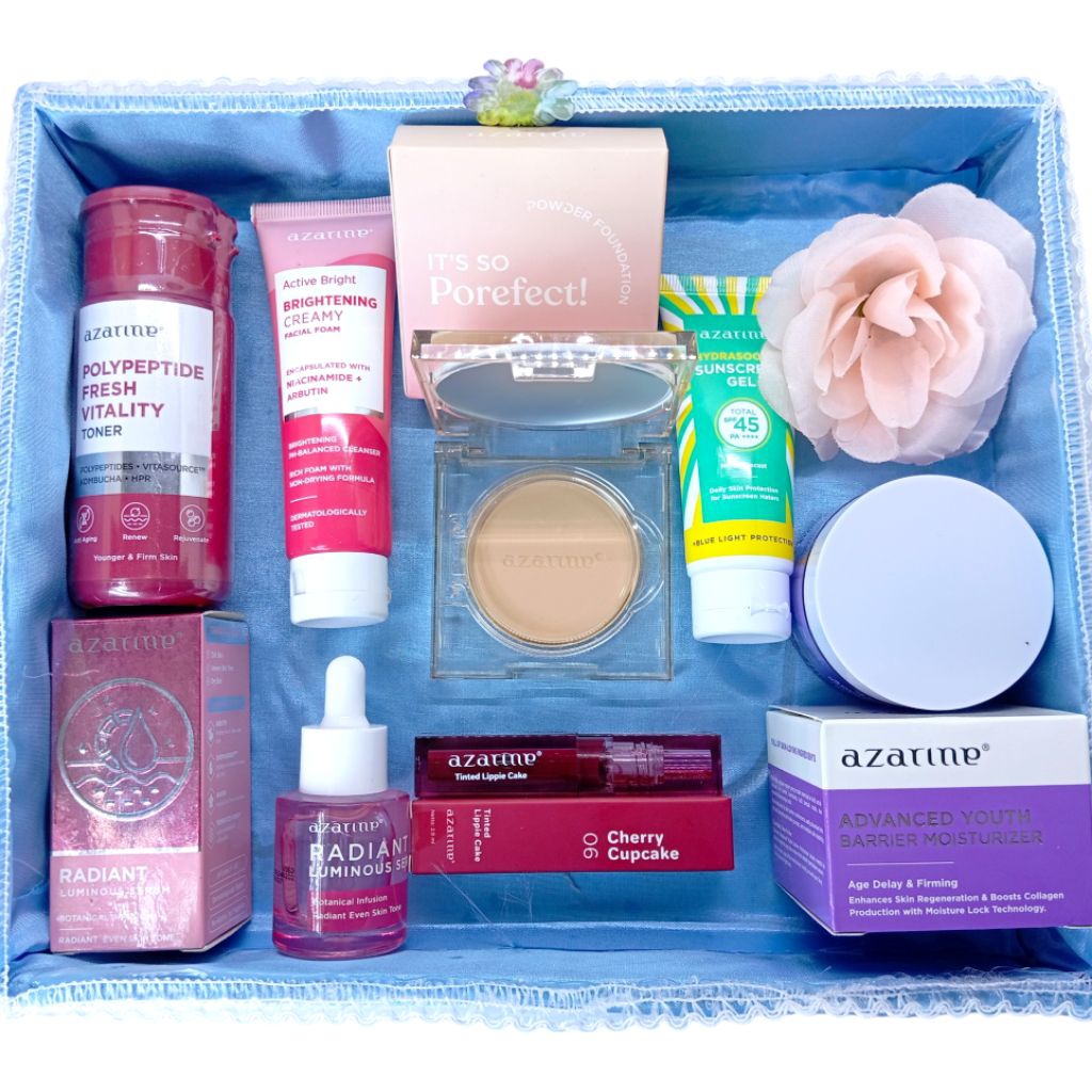 Azarine Paket Skincare Set Paket Seserahan Lengkap/Gratis Box