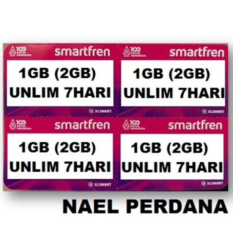 VOUCHER SMARTFREN 1GB (2GB) UNLIMITED 7HARI