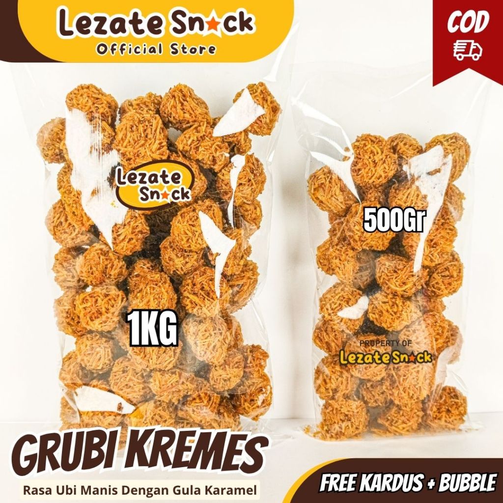 Grubi Kremes 1 KG Manis / Kremes Ubi Jalar Gula Merah Manis Kiloan Khas Cilembu Grubi Grosir Snack W