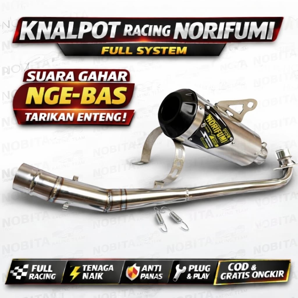 KNALPOT RACING NORIFUMI TPY MOTOR BEBEK SERIES NALPOT NORIFUMI JUPITER/VEGA/SUPRA/SHOGUN/KHARISMA/RE