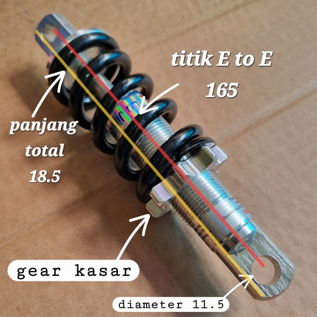 Rear Shock mtb 165mm tanpa spacer