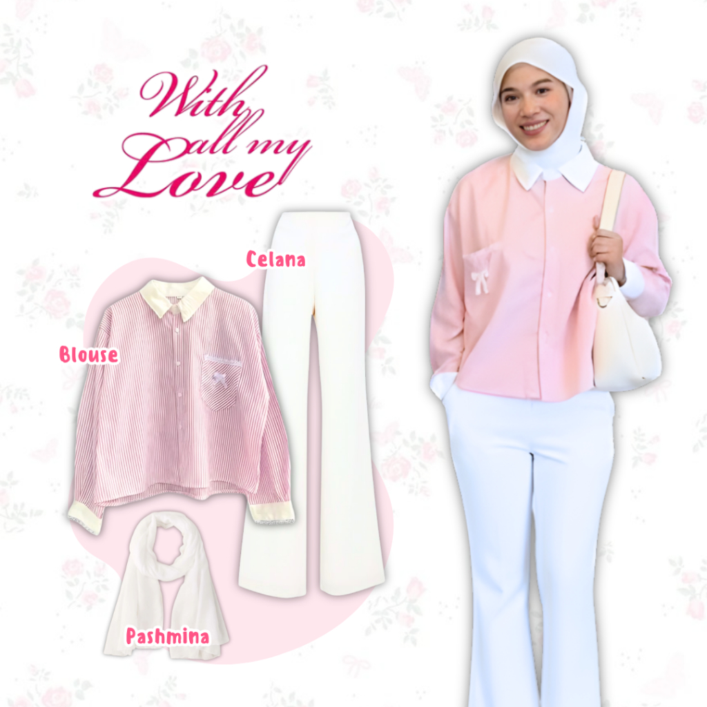 One Set Hijab Lulu 3in1 / Setelan Wanita Kekinian / Outfit Nongkrong / Outfit Ala Gen Z / Outfit Nga