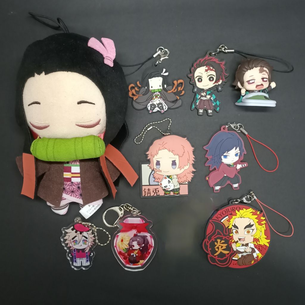 [OFFICIAL] Demon Slayer Boneka Plushies Keychain Rubber Acrylic - Nezuko, Tanjiro, Giyuu, Sabito, Re