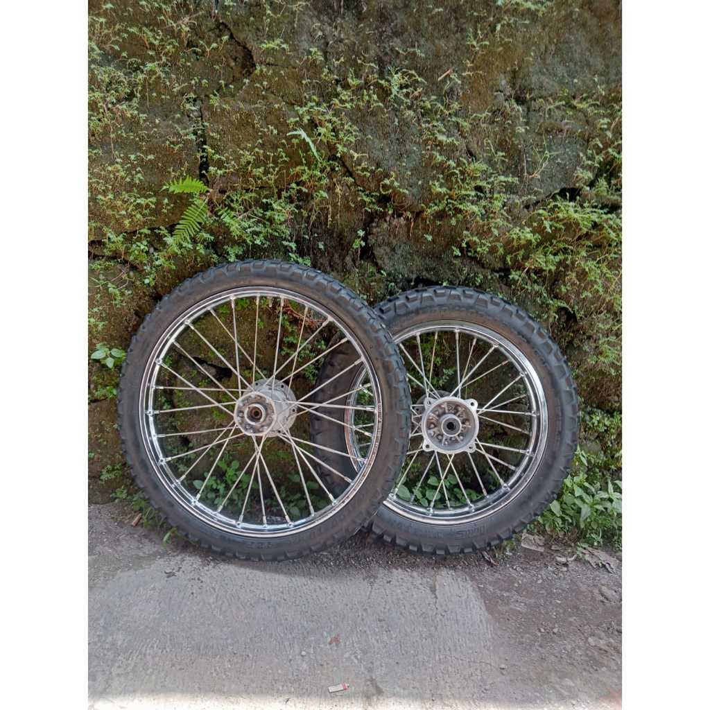 Paket Roda Kawasaki KLX G / KLX S Ukur 16/19 Original Bawaan Motor - Ring 16/19