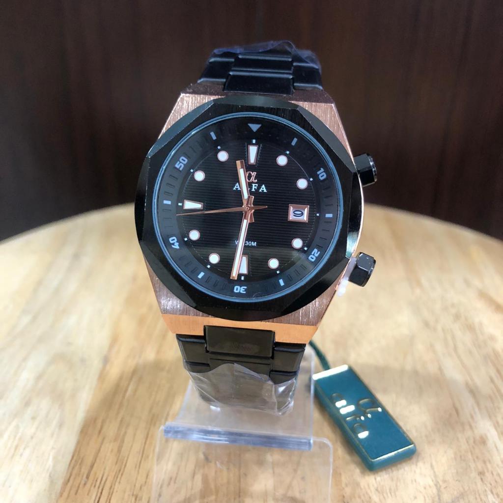 Jam Tangan Pria ALFA Rantai Besi Original