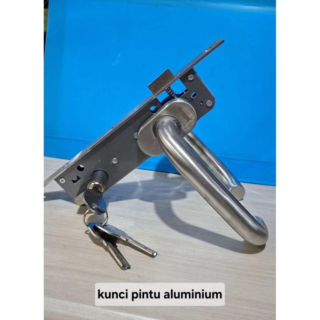 Arrone kunci pintu aluminium / handle set kunci pintu aluminium gg stainless