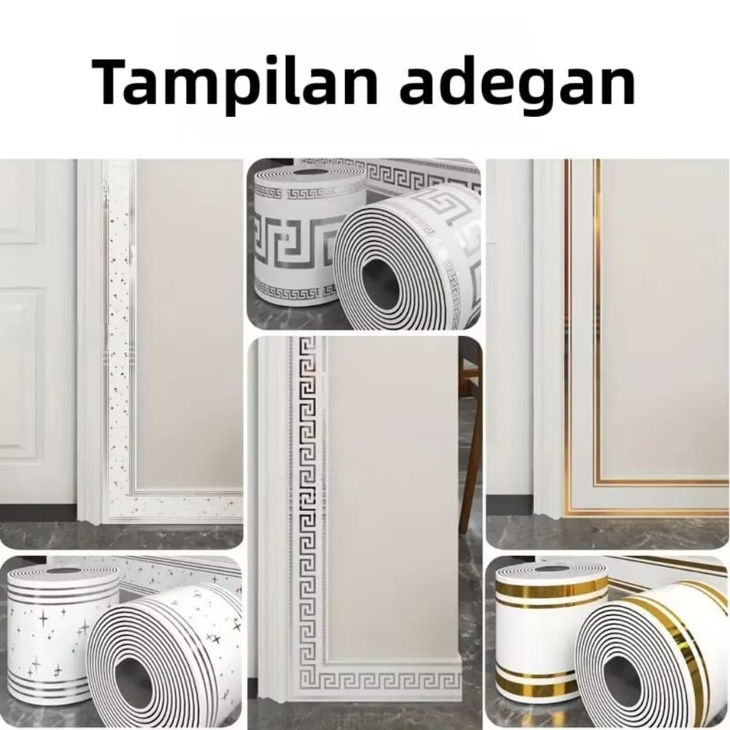 Wall Border PVC Premium 10cm x 5m Wall Border List Walpaper List Foam Stiker Dinding