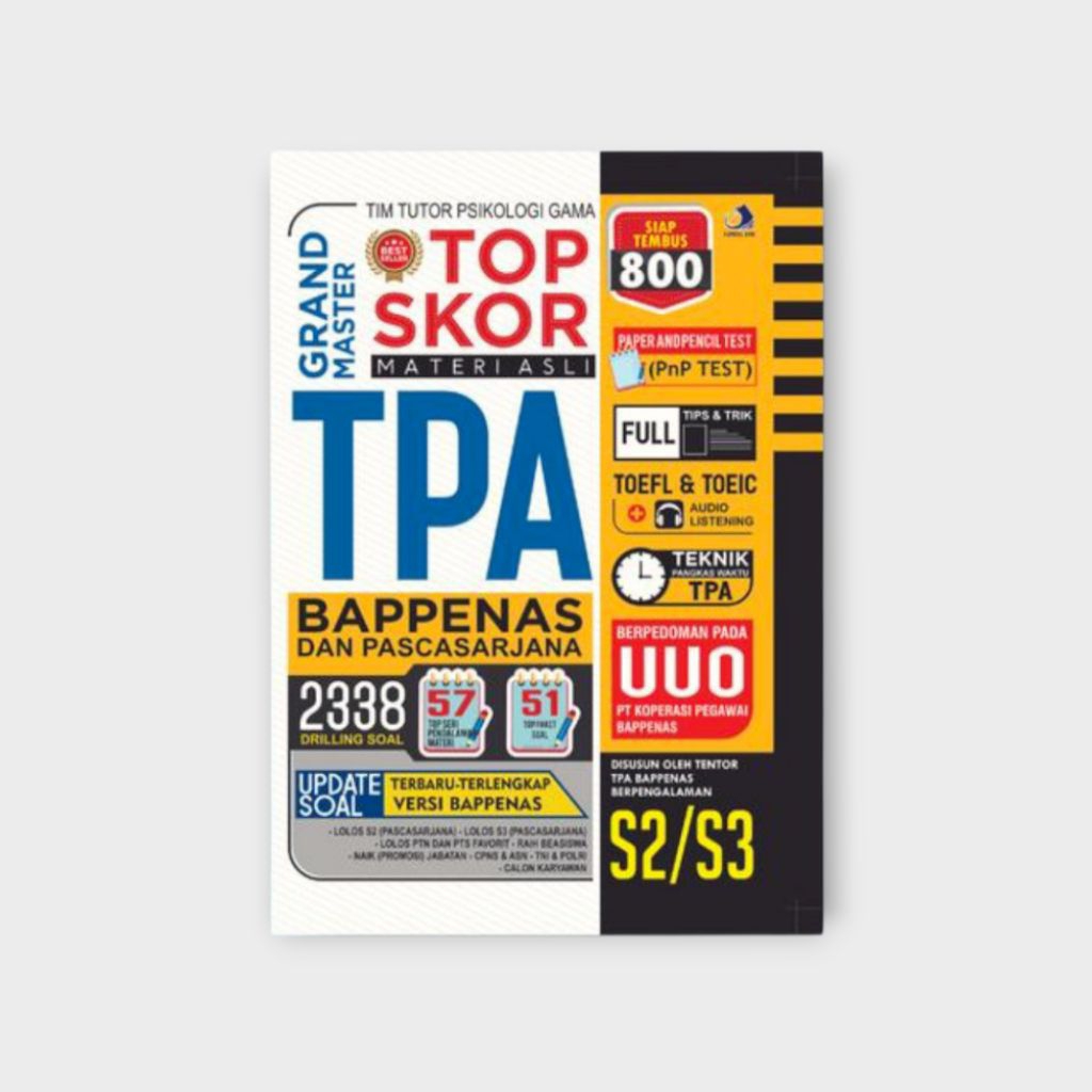 Buku Grand Master TPA Bappenas & Pascasarjana S2/S3 - Top Skor 800+
