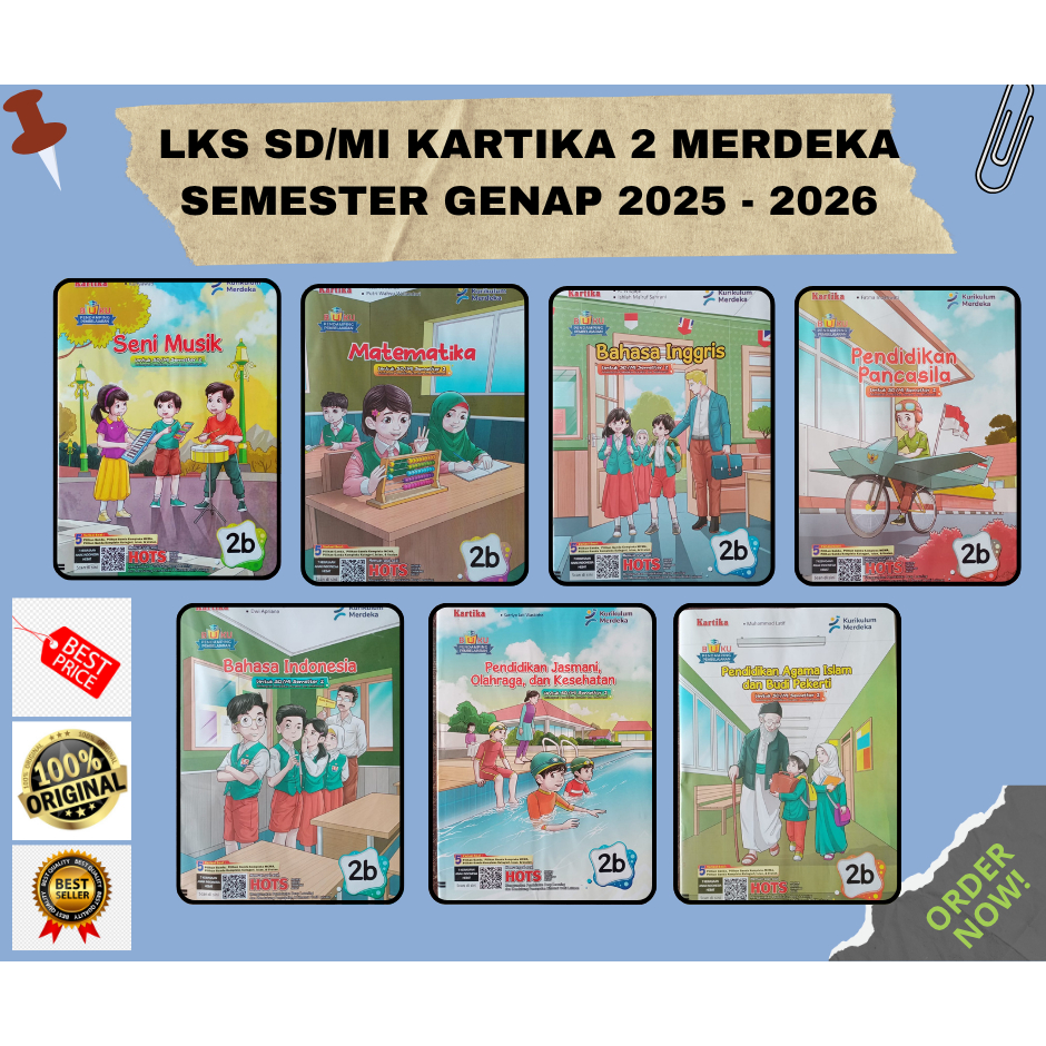 Buku LKS Kartika Adijaya Duta Aksara (Ex Grahadi) SD MI Kelas 2 Merdeka Semester 2 Genap 2025 2026