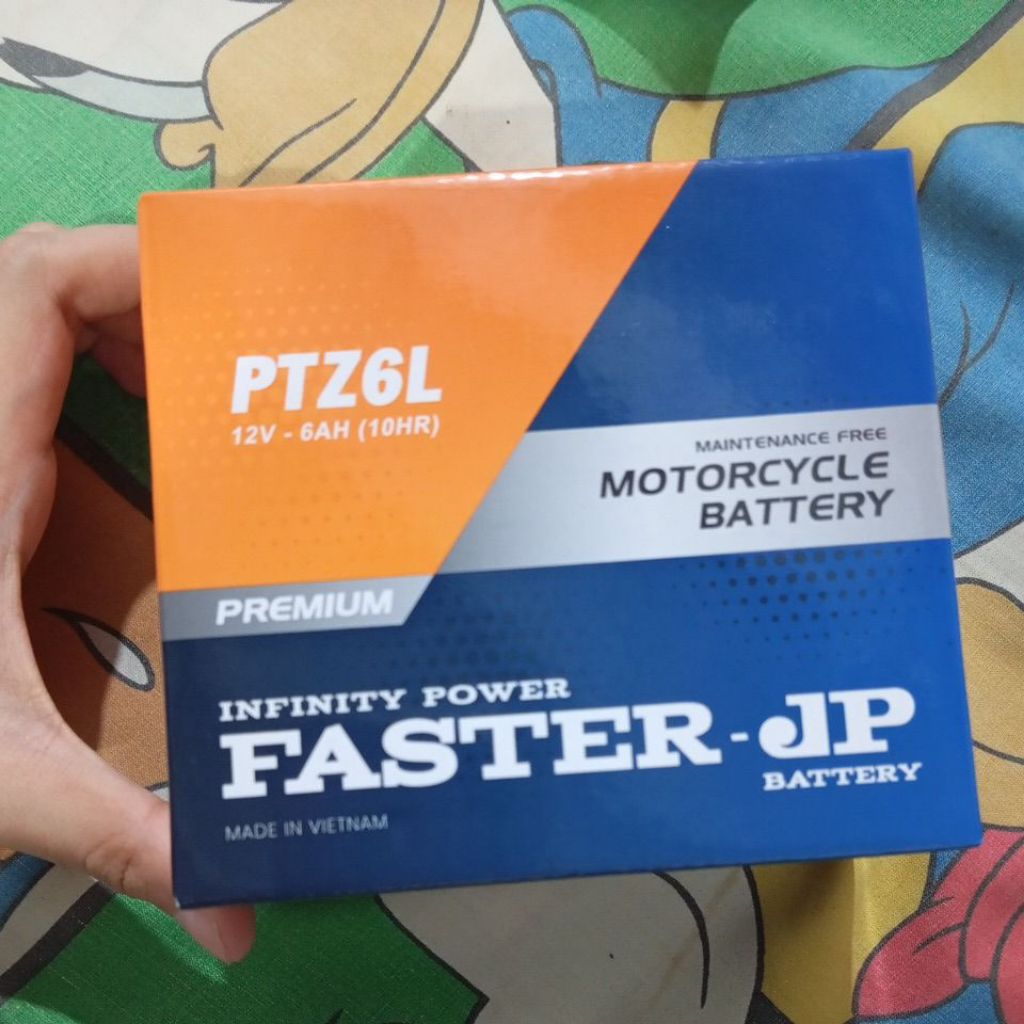 Aki Motor Faster JP Battery Premium PTZ6L 12V-6AH 10HR