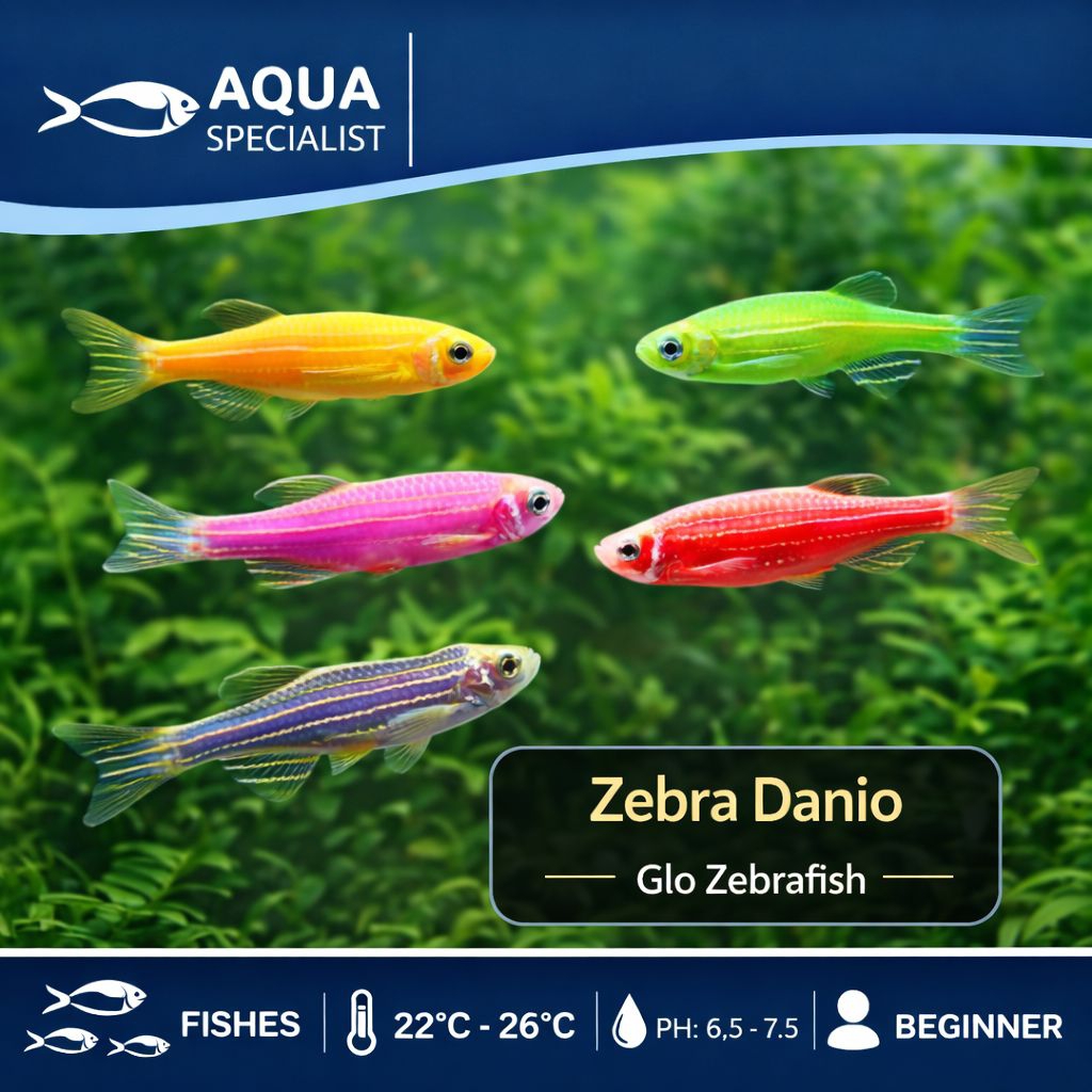 [DANIO BIASA] - Ikan Danio Zebra Mix Warna Warni / Zebra Danio Neon Hidup