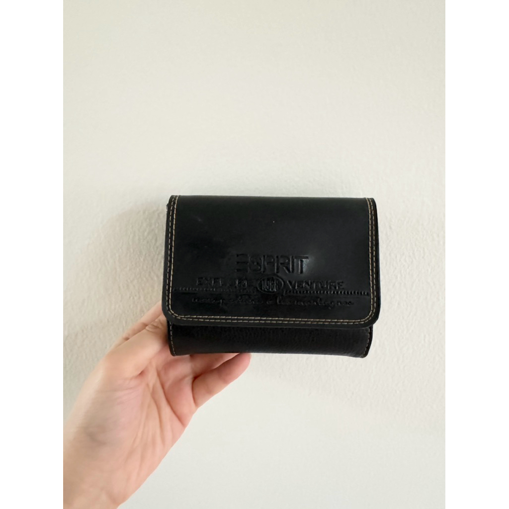 Esprit wallet dompet lipat wanita kulit hitam