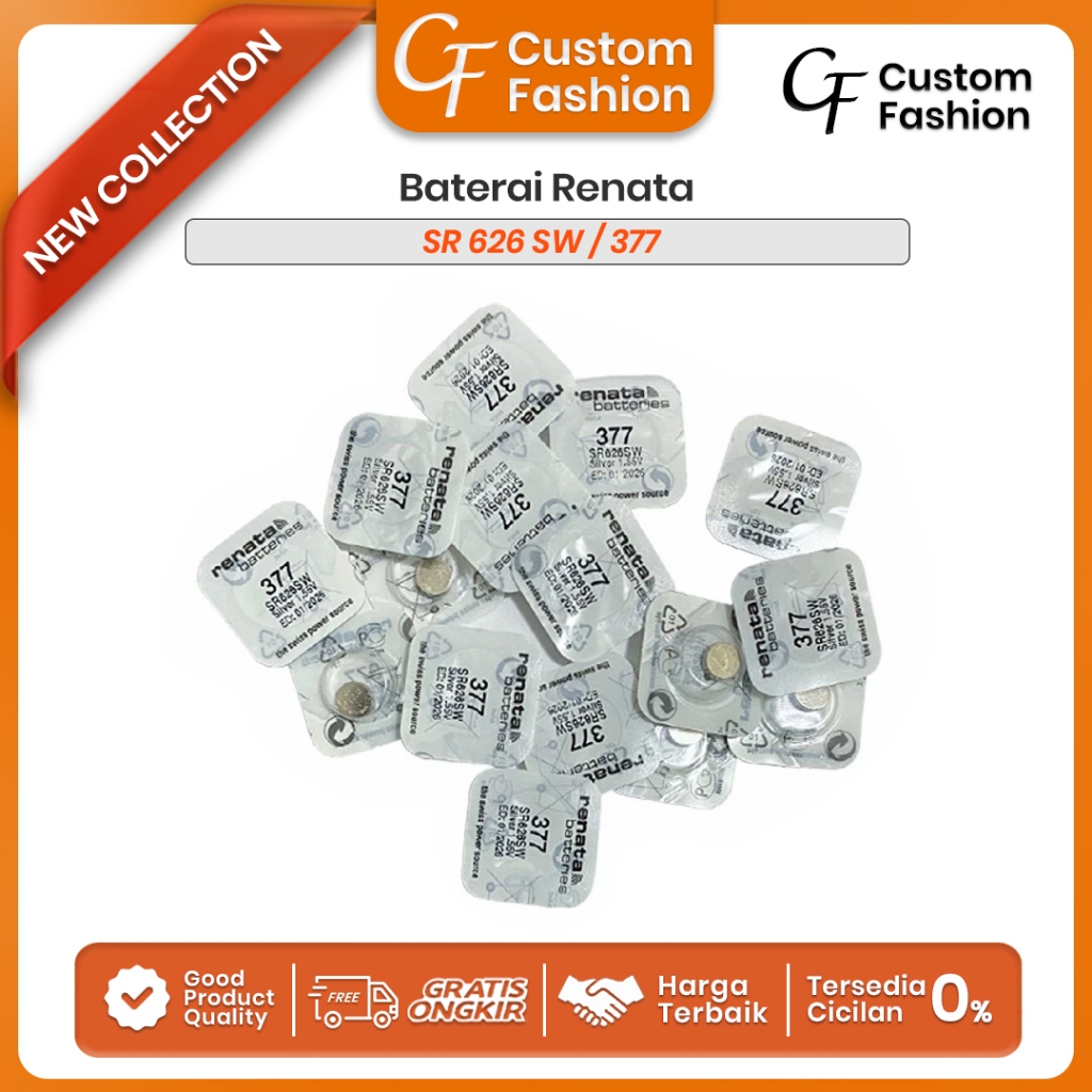 Renata Ori 377 SR626SW Baterai Jam Batrai Batrei Battery Batre Asli SR626 SW SR 626