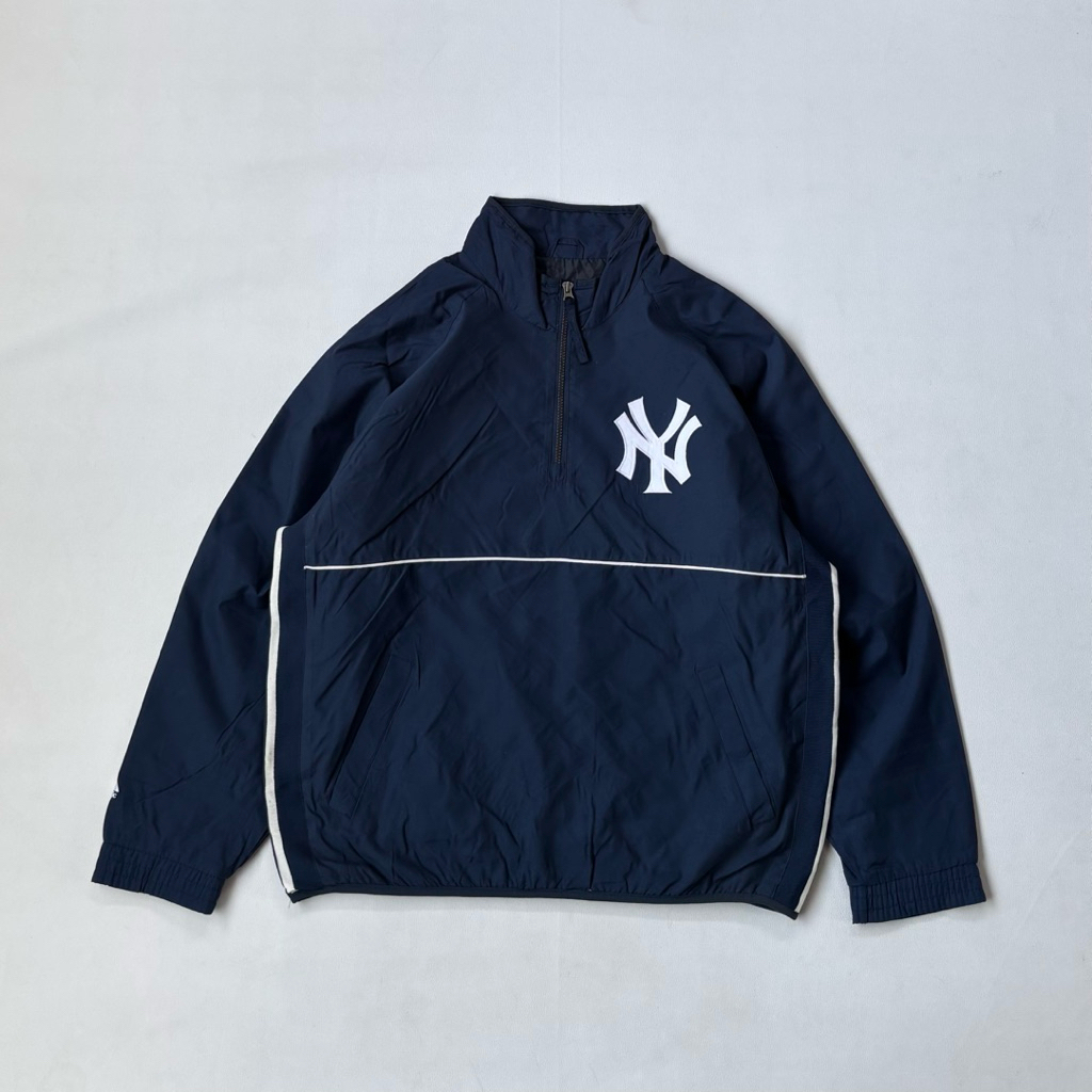 Vintage New York Yankees Windbreaker Anorak Jacket Men’s Blue By Majestic