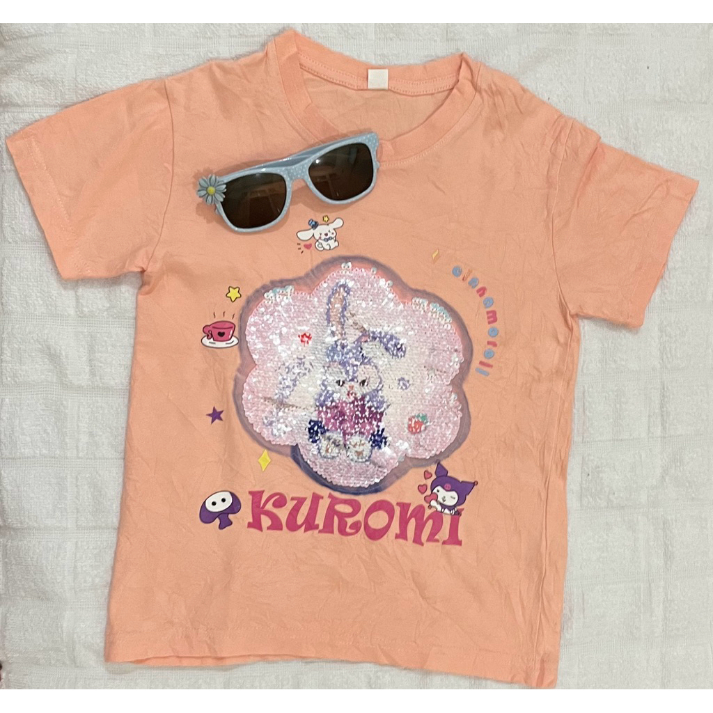 Baju kaos blus anak perempuan size 5-7 tahun preloved (cinnamorol orens)