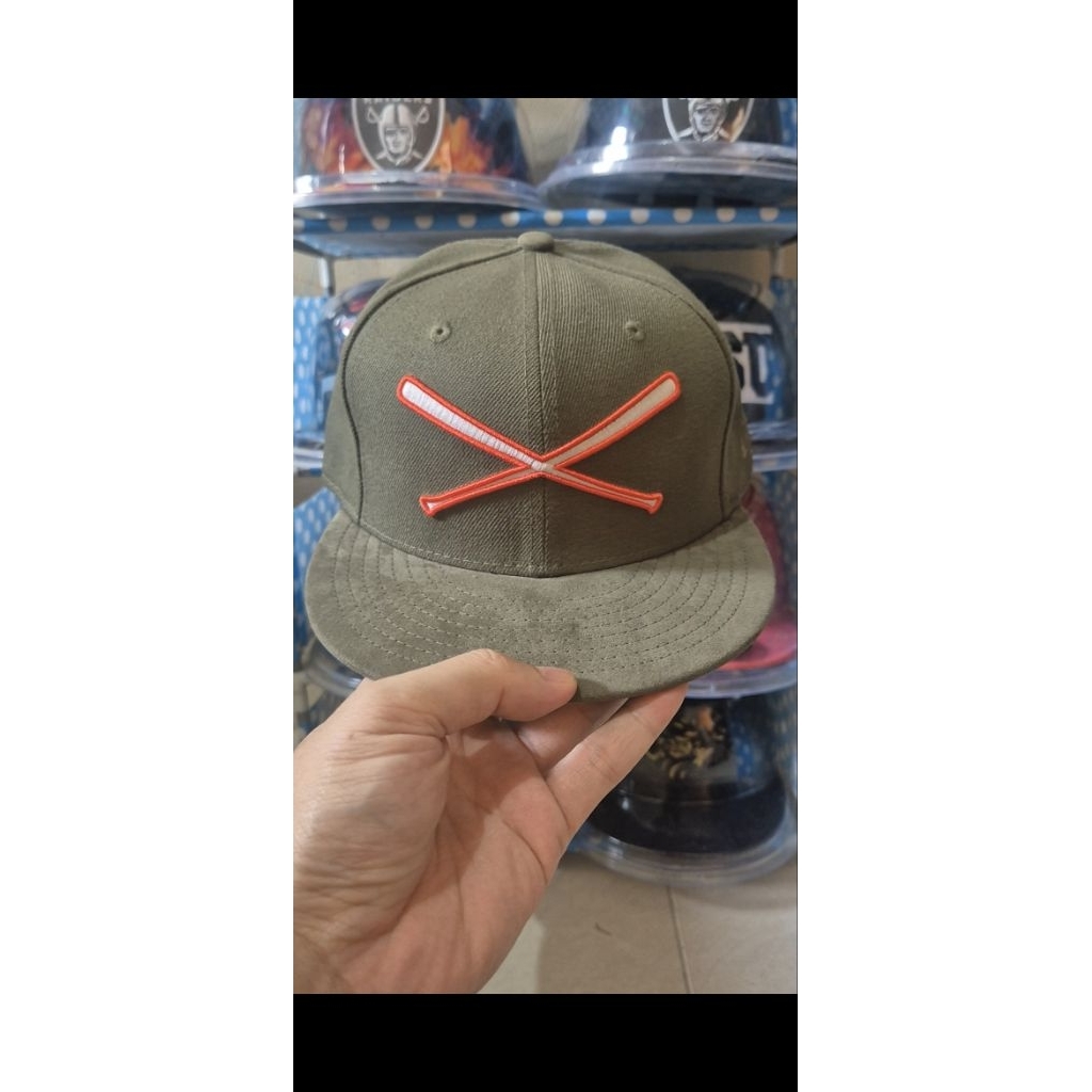 New era x Justfitted suede size 7 1/8.
